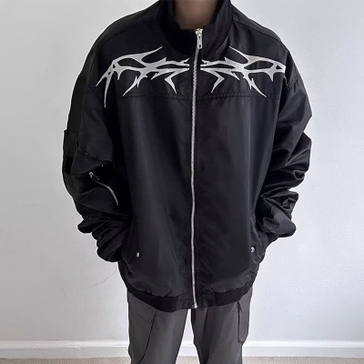 Diablo Embroidered Aviator Jacket