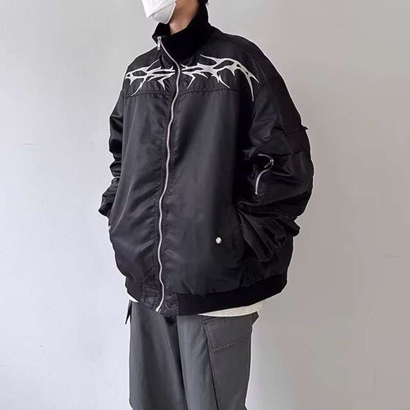 Diablo Embroidered Aviator Jacket