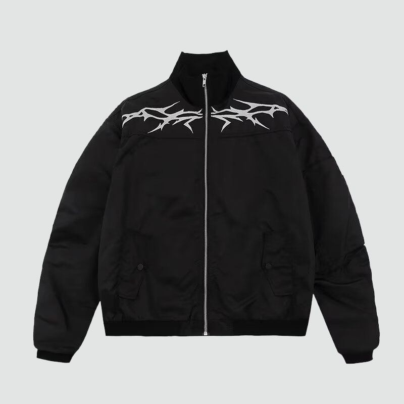 Diablo Embroidered Aviator Jacket