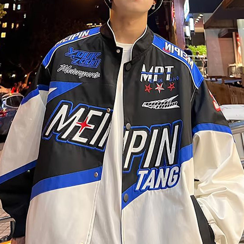 Hip Hop Embroidered Racing Jacket