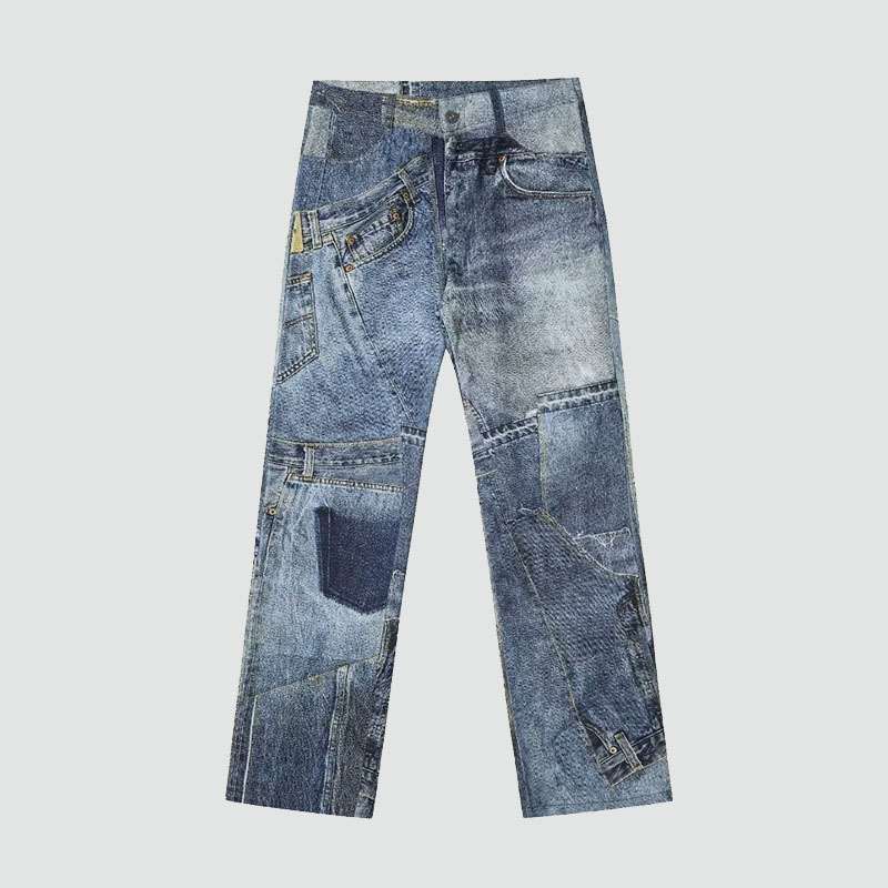 Vintage Deconstructed Patchwork Jeans