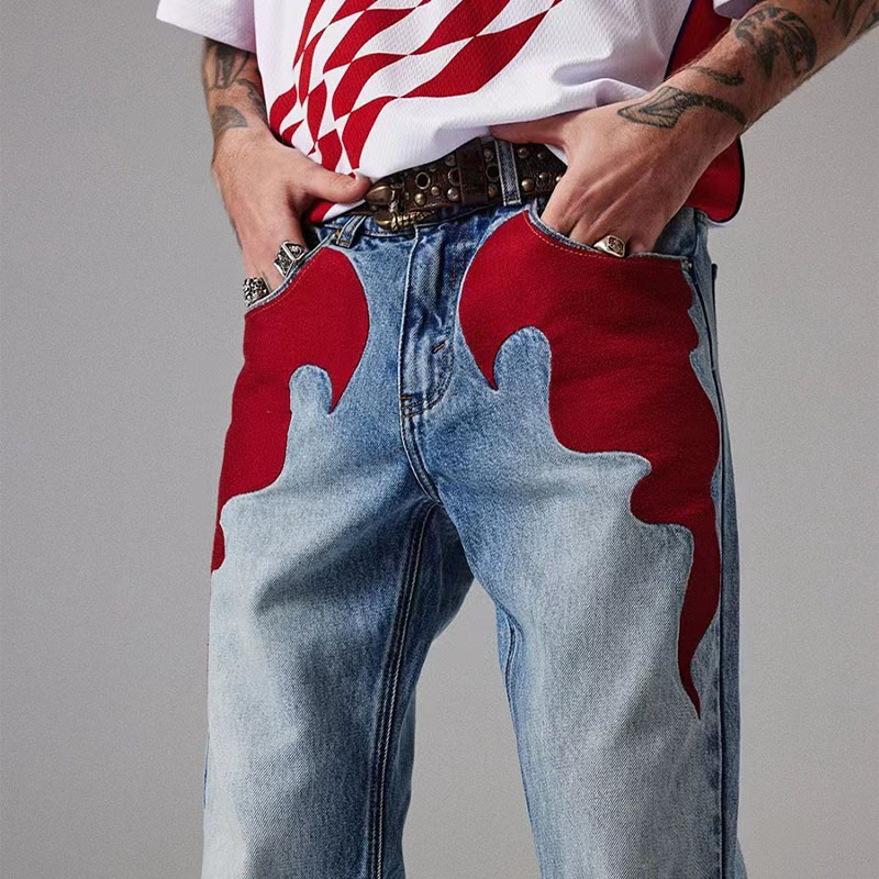 Vintage Flame Embroidered Jeans