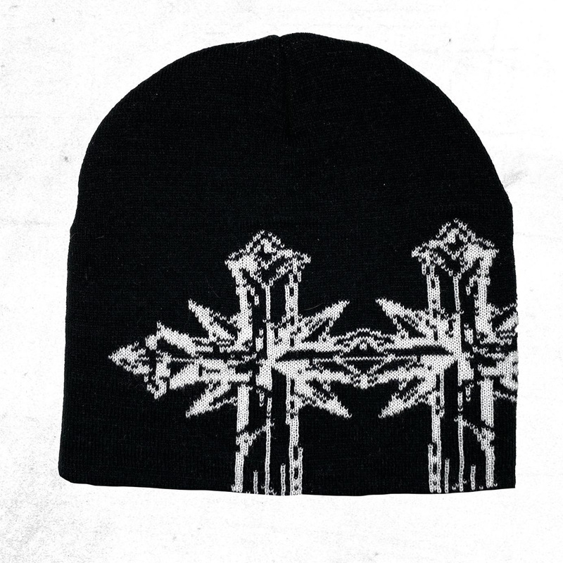 Gothic Print Knit Hat