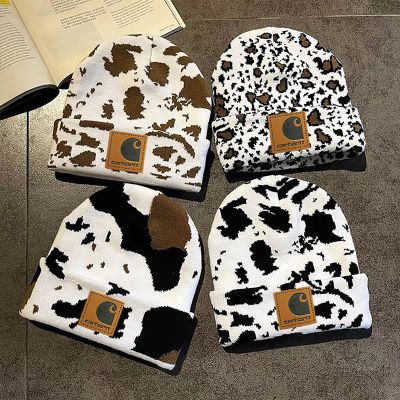 Vintage Cow Print Wool Hat