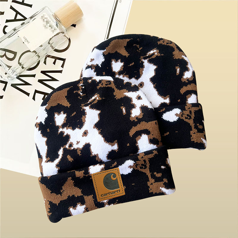 Vintage Cow Print Wool Hat