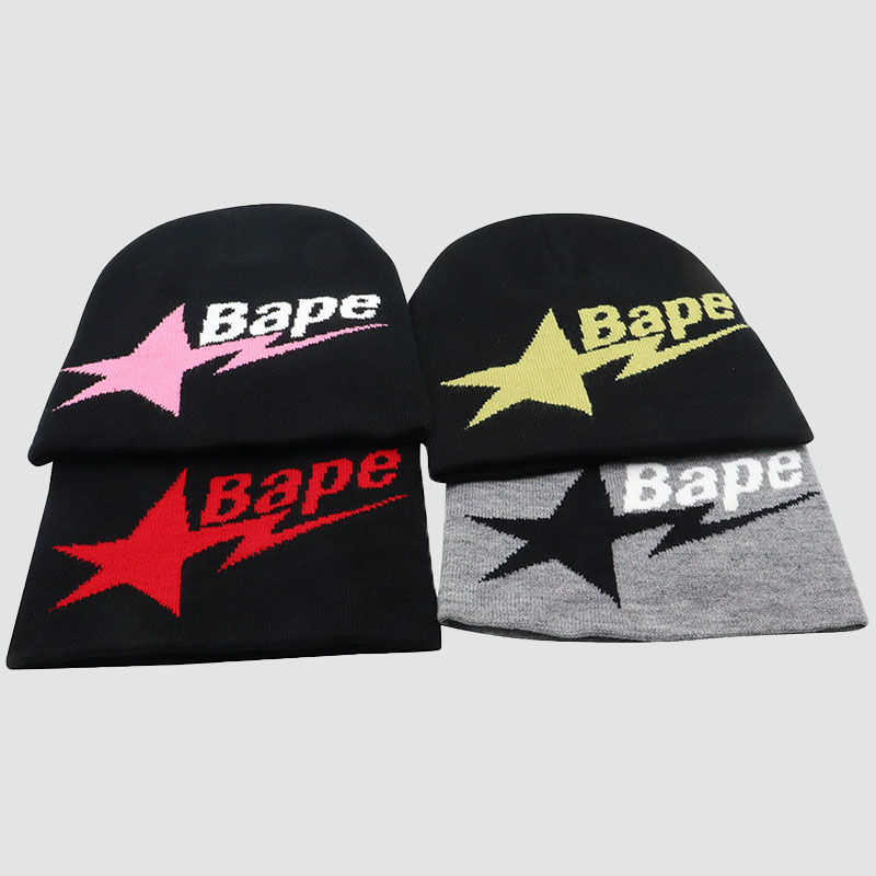 Star Letter Jacquard Knit Cap