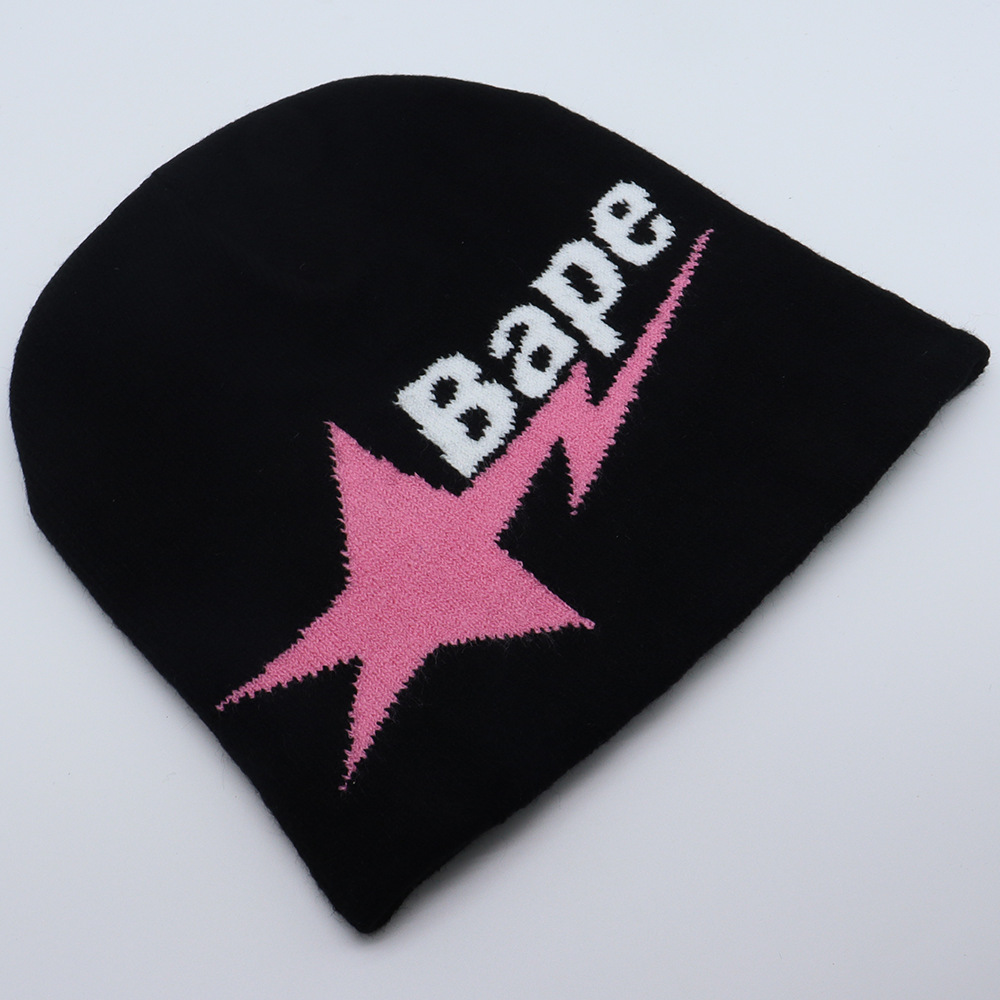 Star Letter Jacquard Knit Cap