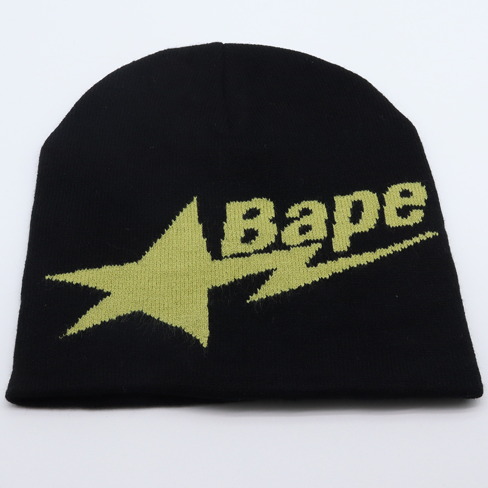 Star Letter Jacquard Knit Cap