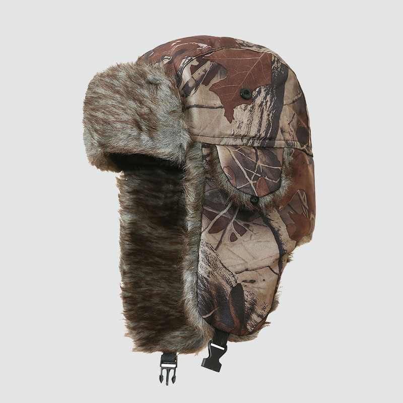 Camouflage Thickened Plush Ear Protection Hat