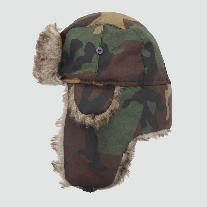 Camouflage Thickened Plush Ear Protection Hat