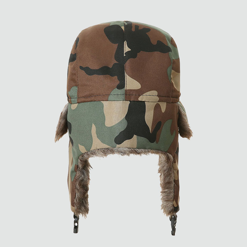 Camouflage Thickened Plush Ear Protection Hat