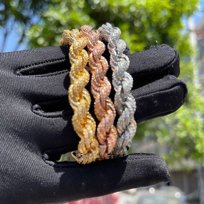 9mm Iced Out Rope Bracelet