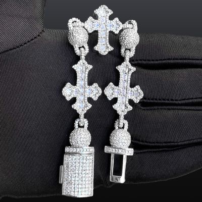 Iced Out Cross Bead Bracelet