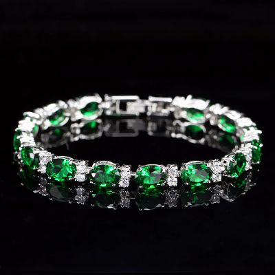 6mm Iced Out Oval & Round Cut Sapphire/Emerald/Multi-color Tennis Bracelet