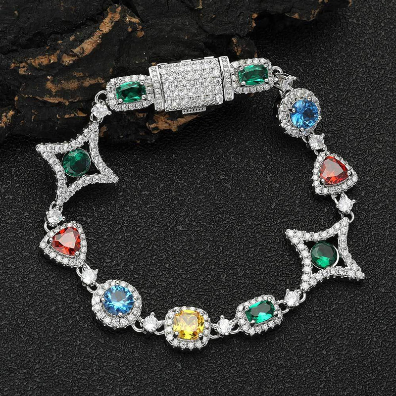 Iced 10mm Multi-color Diamonds Bracelet