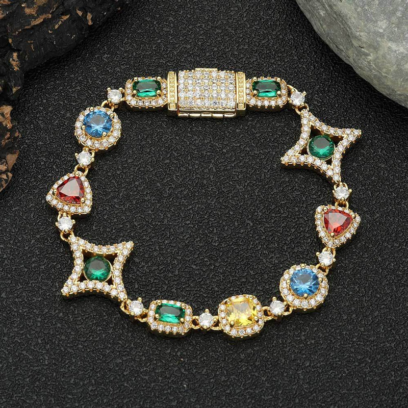 Iced 10mm Multi-color Diamonds Bracelet