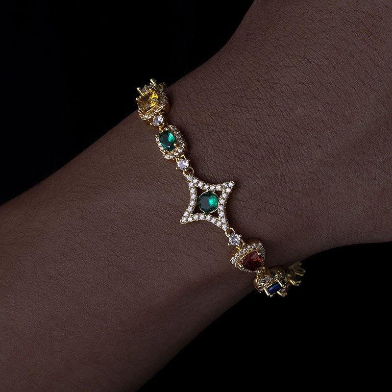 Iced 10mm Multi-color Diamonds Bracelet