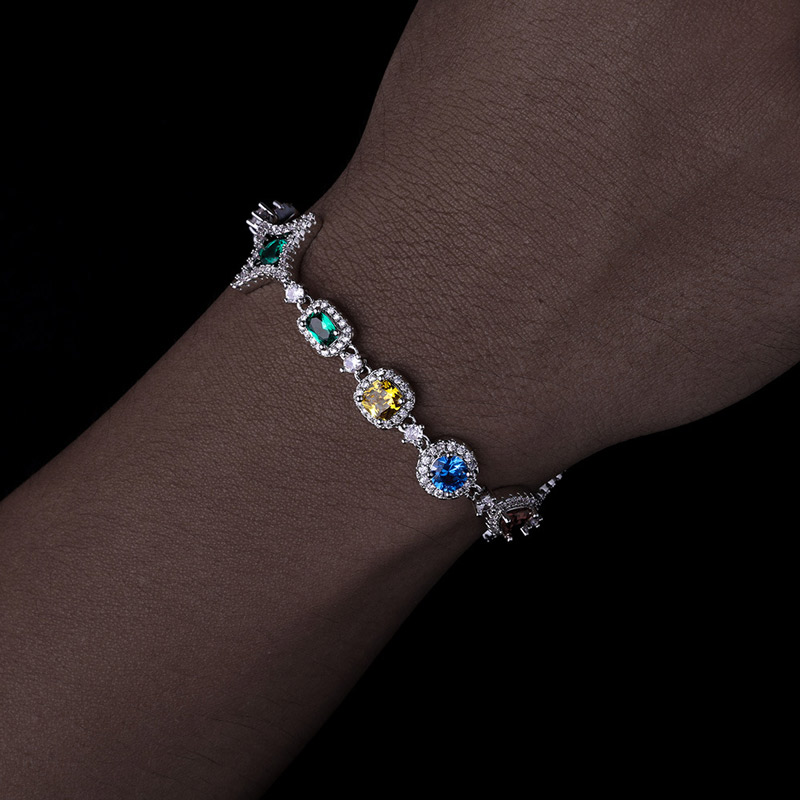 Iced 10mm Multi-color Diamonds Bracelet