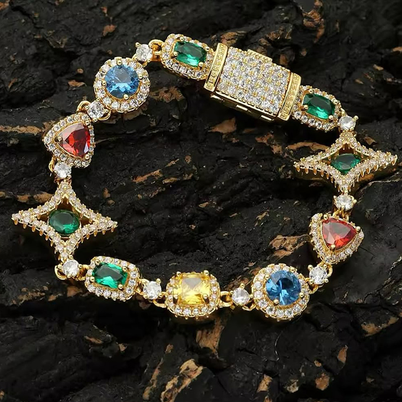 Iced 10mm Multi-color Diamonds Bracelet