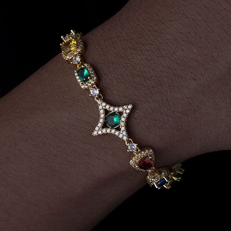 Iced 10mm Multi-color Diamonds Bracelet