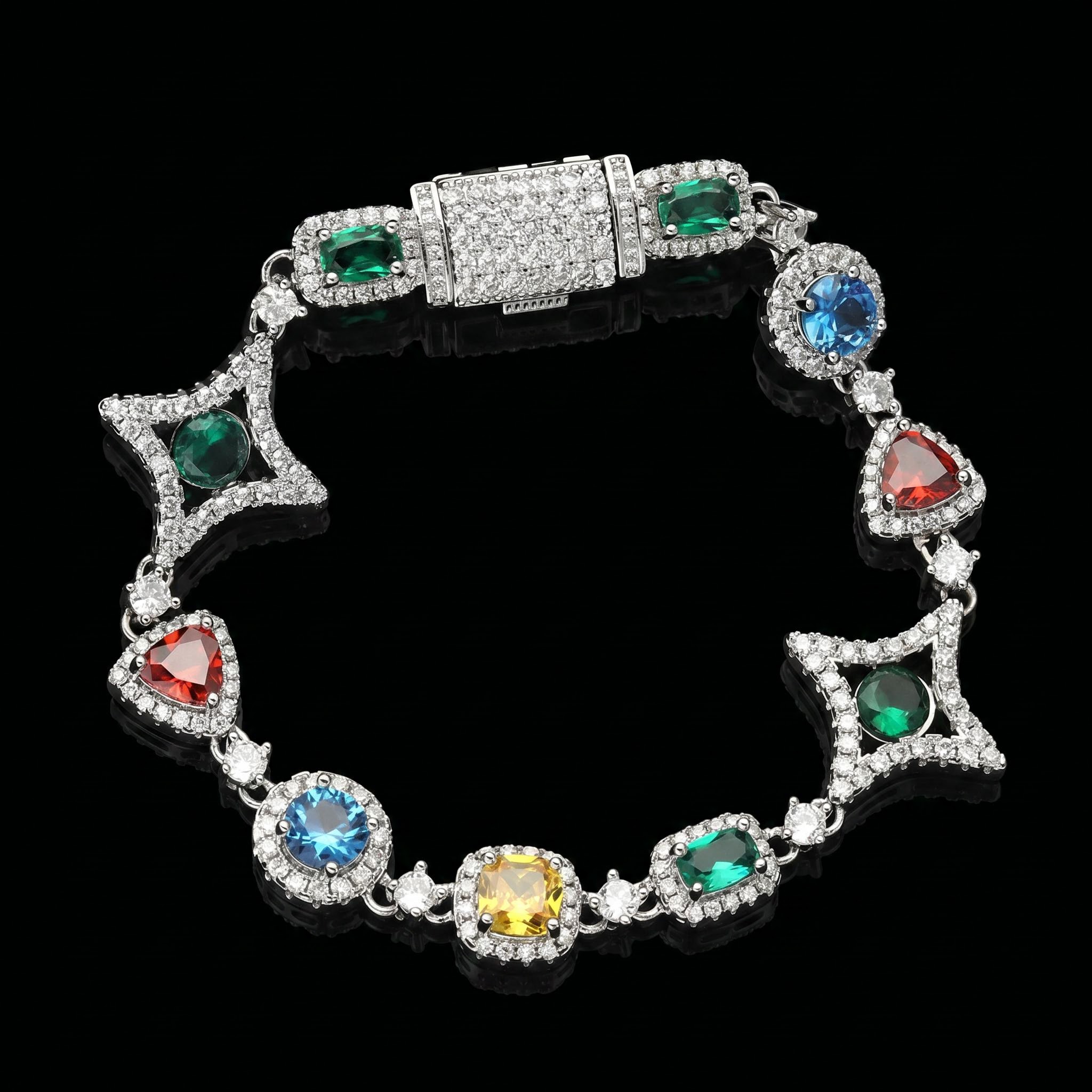 Iced 10mm Multi-color Diamonds Bracelet