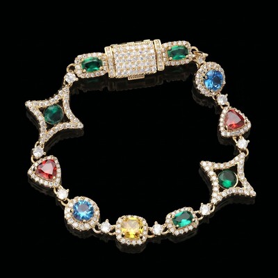 Iced 10mm Multi-color Diamonds Bracelet