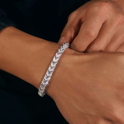 6mm Iced 4-sided V-shape Bracelet