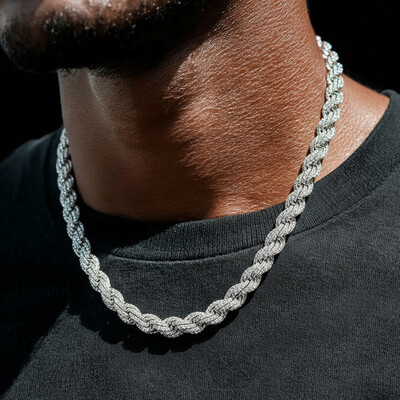 9mm Iced Out Rope Chain