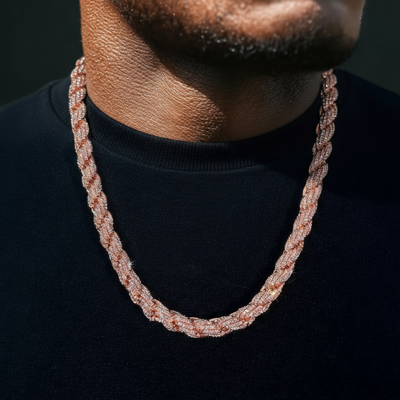 9mm Iced Out Rope Chain
