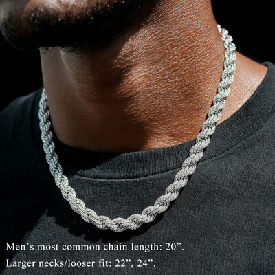 9mm Iced Out Rope Chain