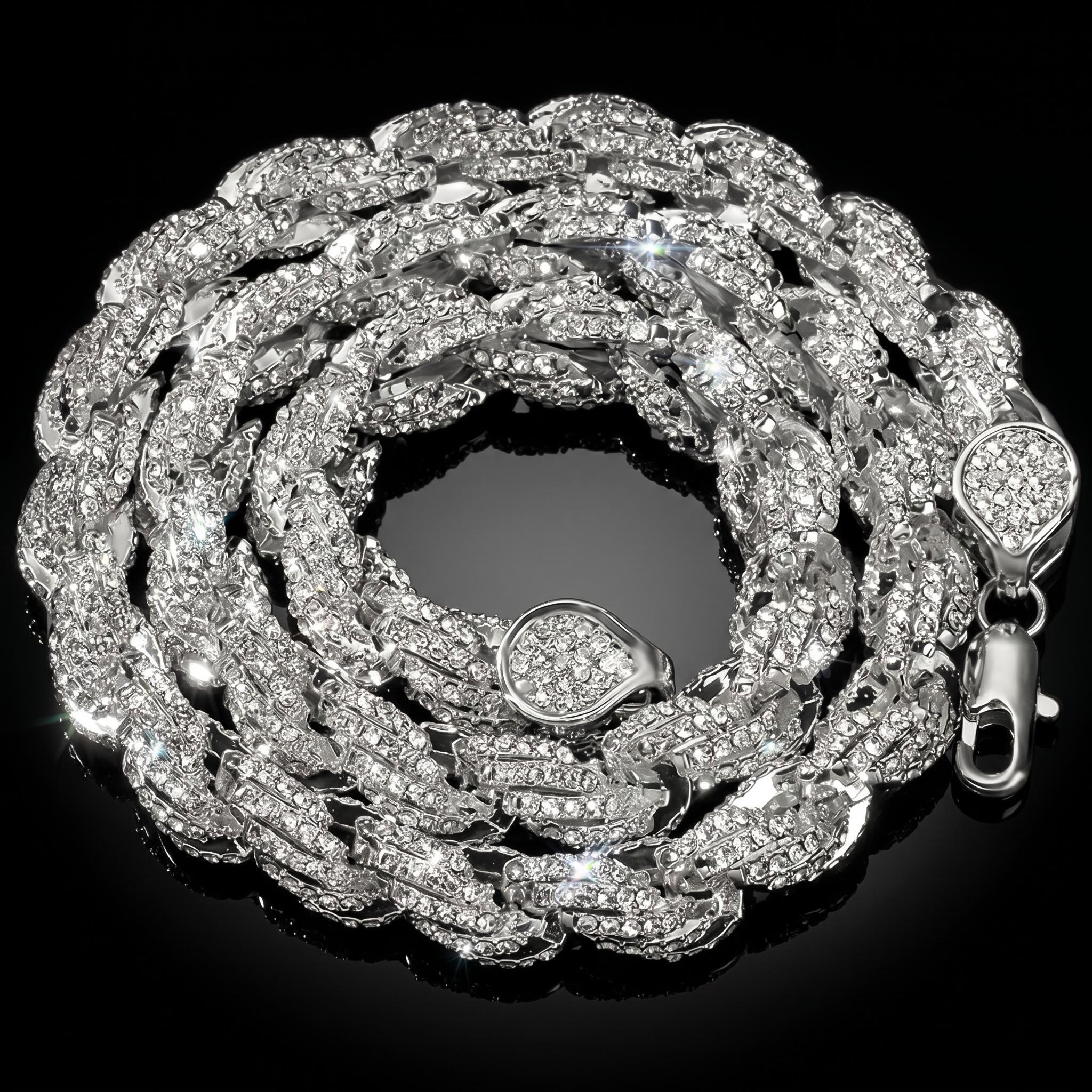 9mm Iced Out Rope Chain 9mm Iced Out Rope Chain