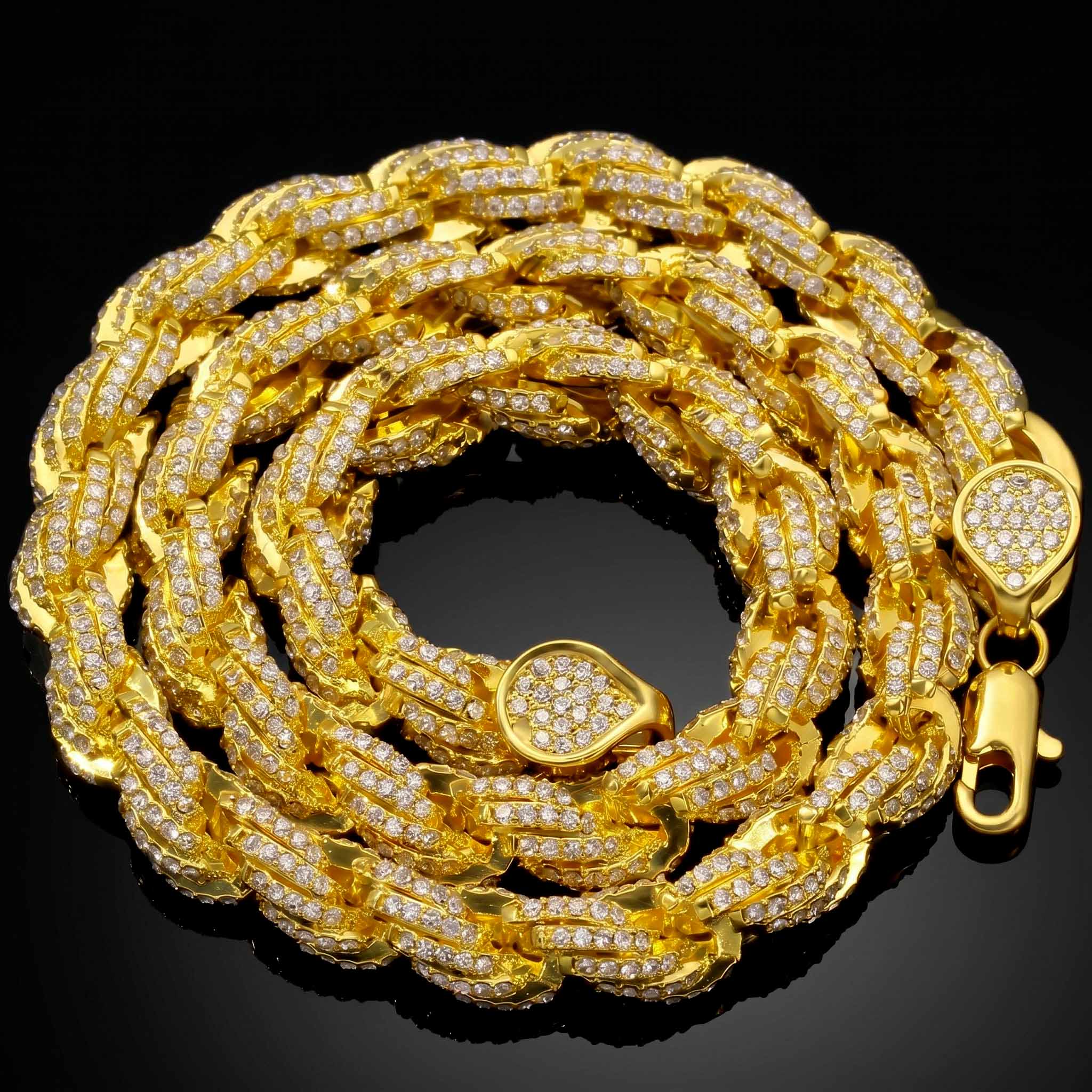 9mm Iced Out Rope Chain 9mm Iced Out Rope Chain