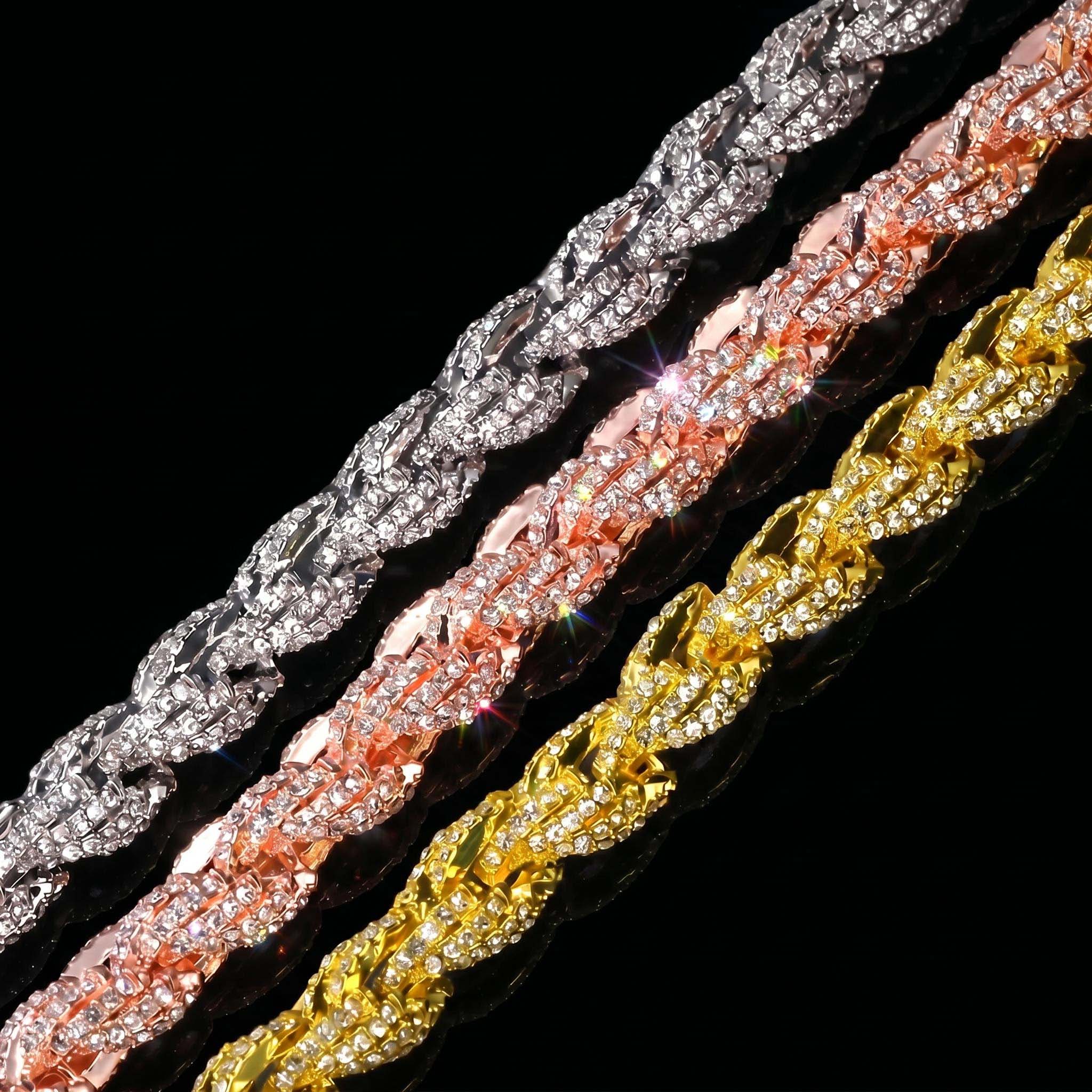 9mm Iced Out Rope Chain 9mm Iced Out Rope Chain