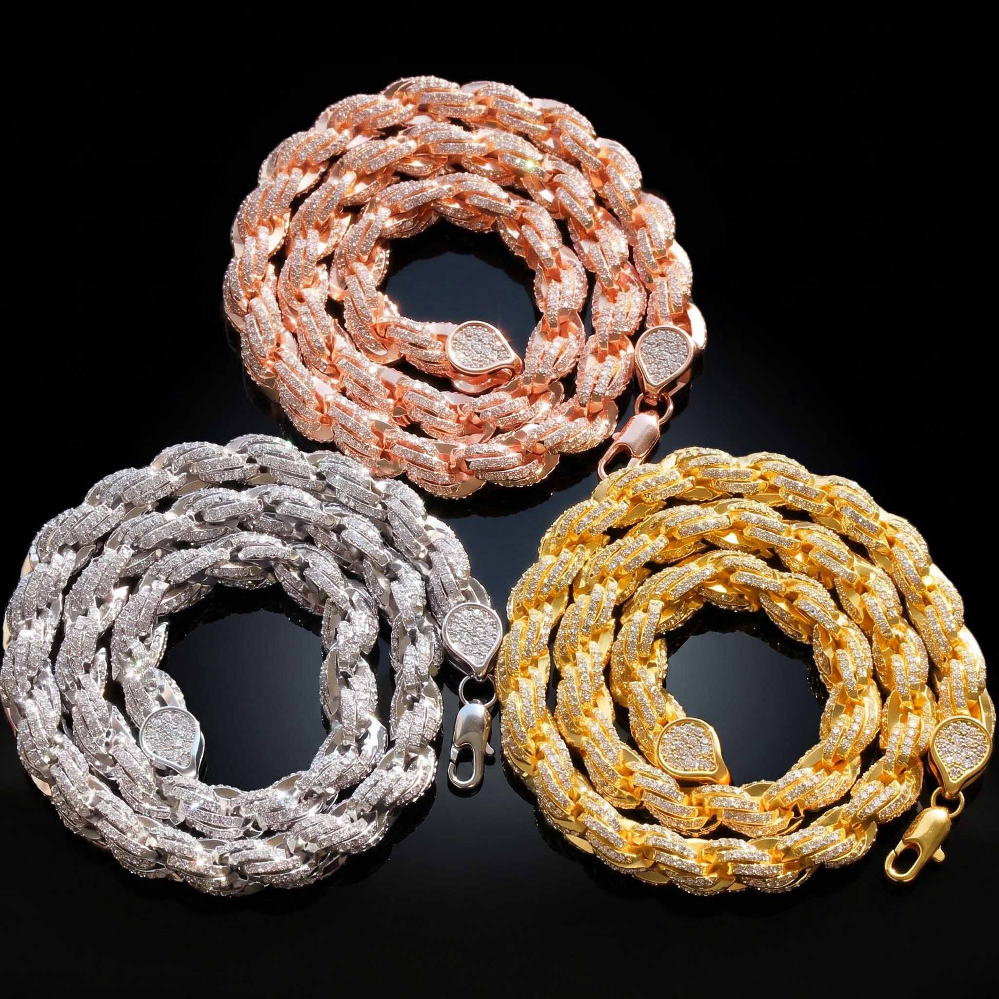 9mm Iced Out Rope Chain 9mm Iced Out Rope Chain