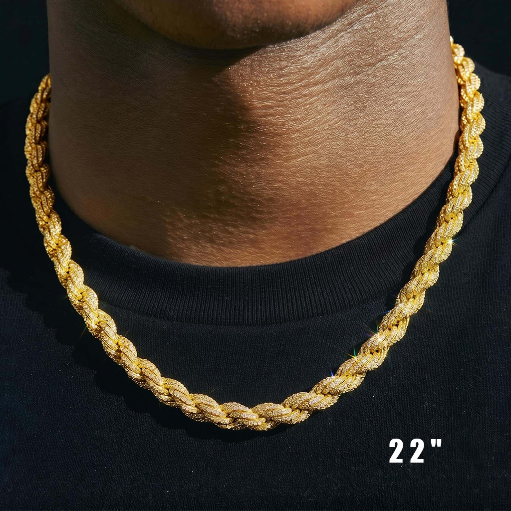 9mm Iced Out Rope Chain