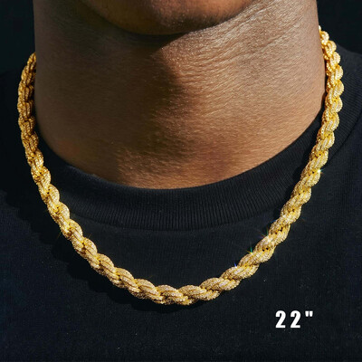 9mm Iced Out Rope Chain