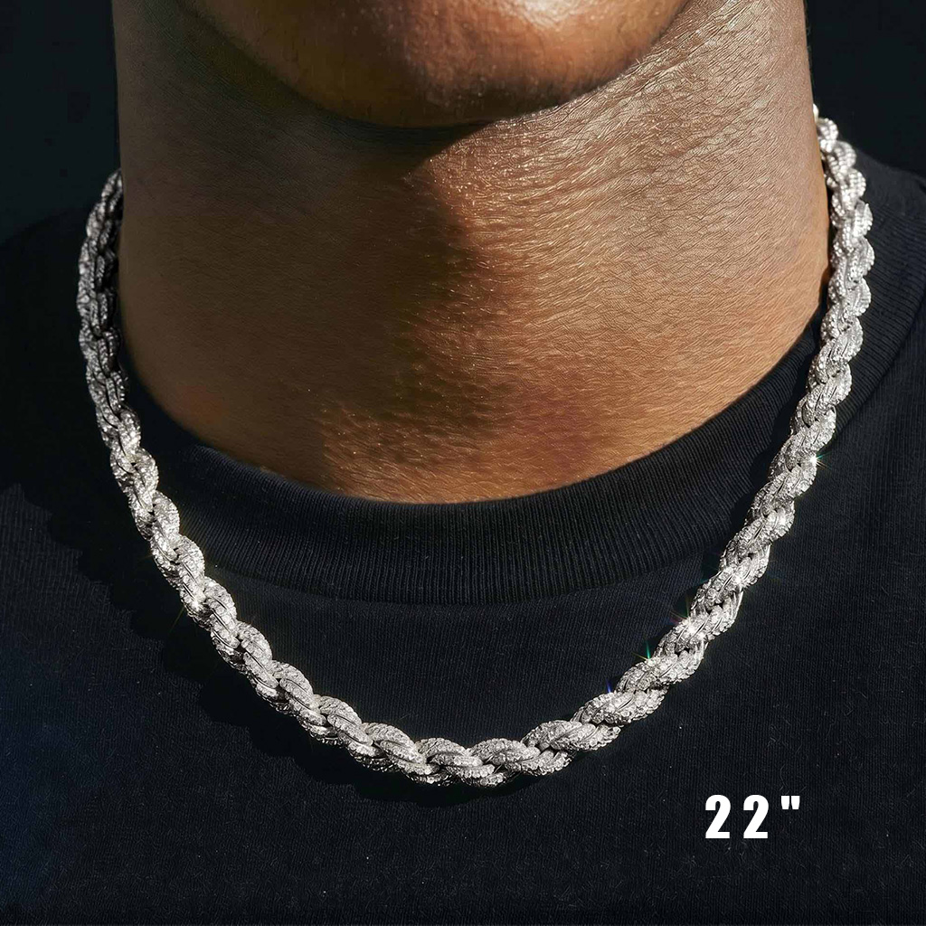 9mm Iced Out Rope Chain