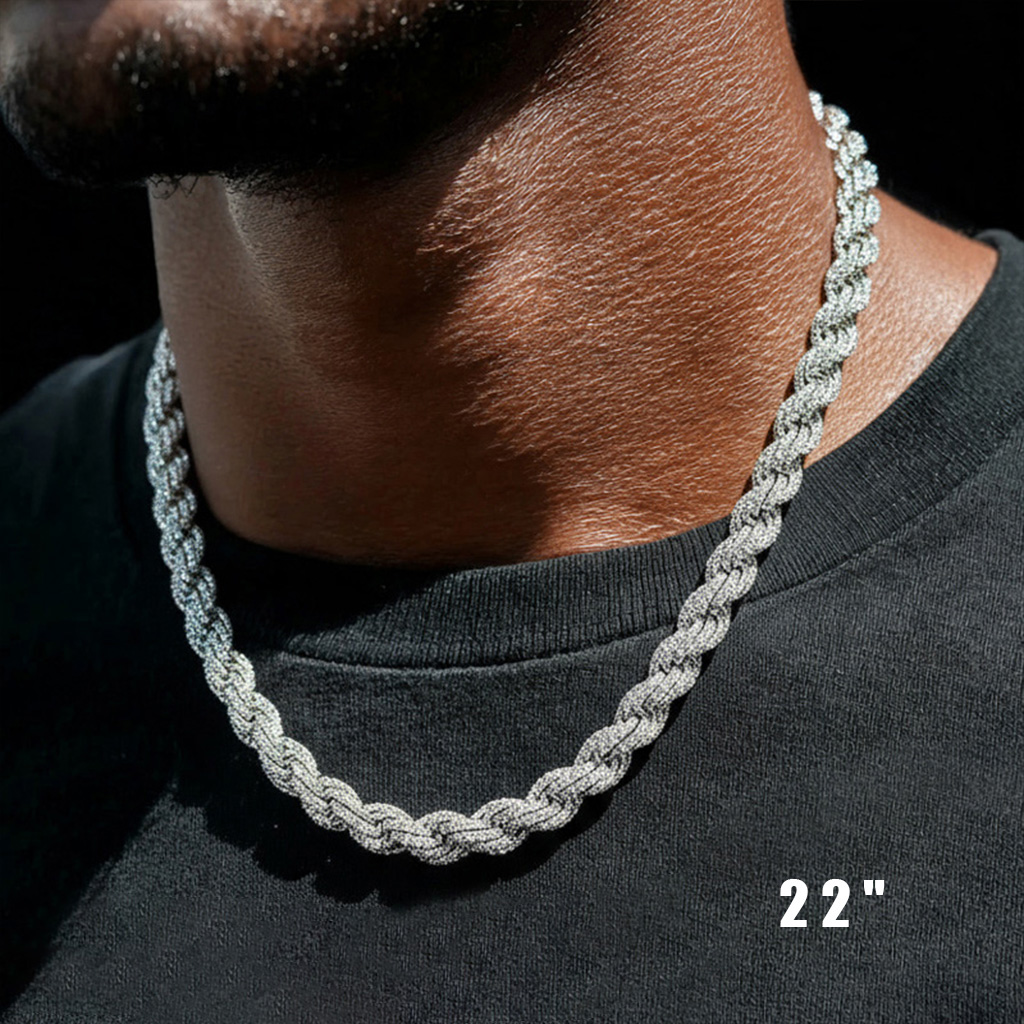 9mm Iced Out Rope Chain