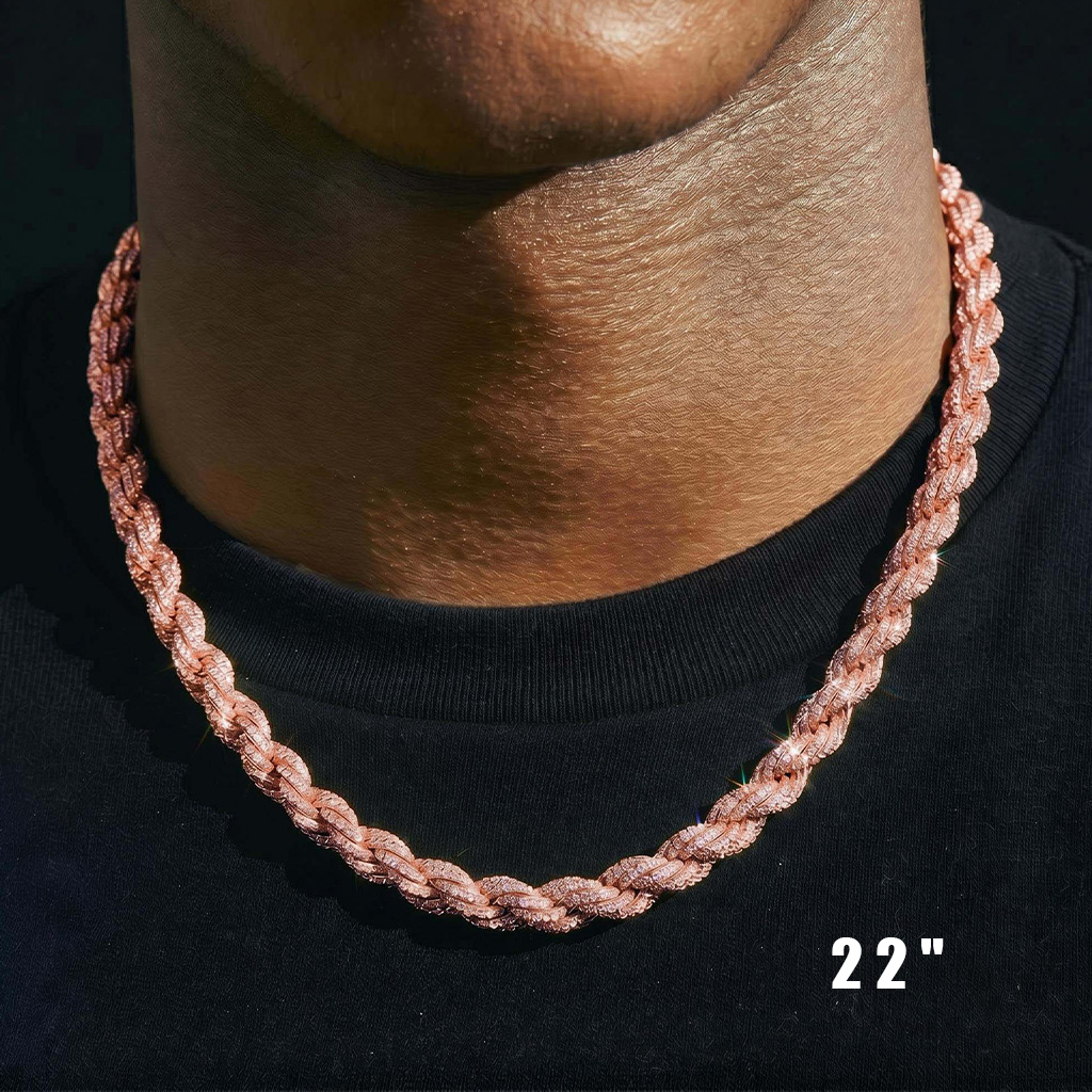 9mm Iced Out Rope Chain