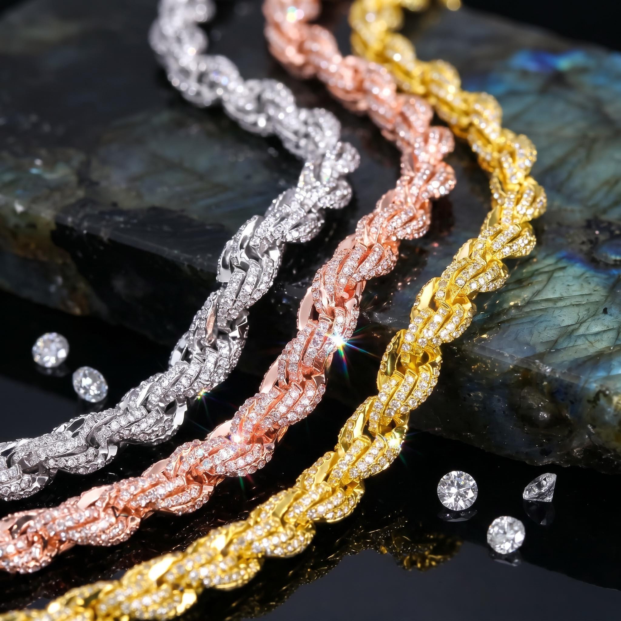 9mm Iced Out Rope Chain