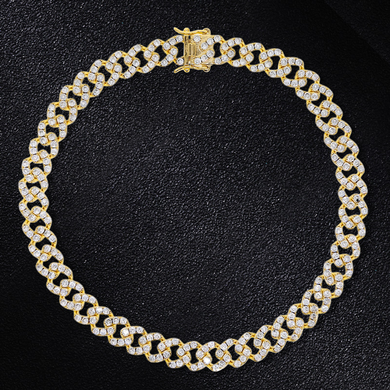 Iced 12mm Single Row Cuban Chain in Rose Gold & Gold Plating