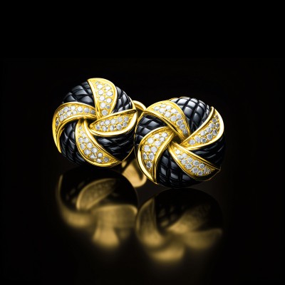 Two-tone Knot Stud Earrings