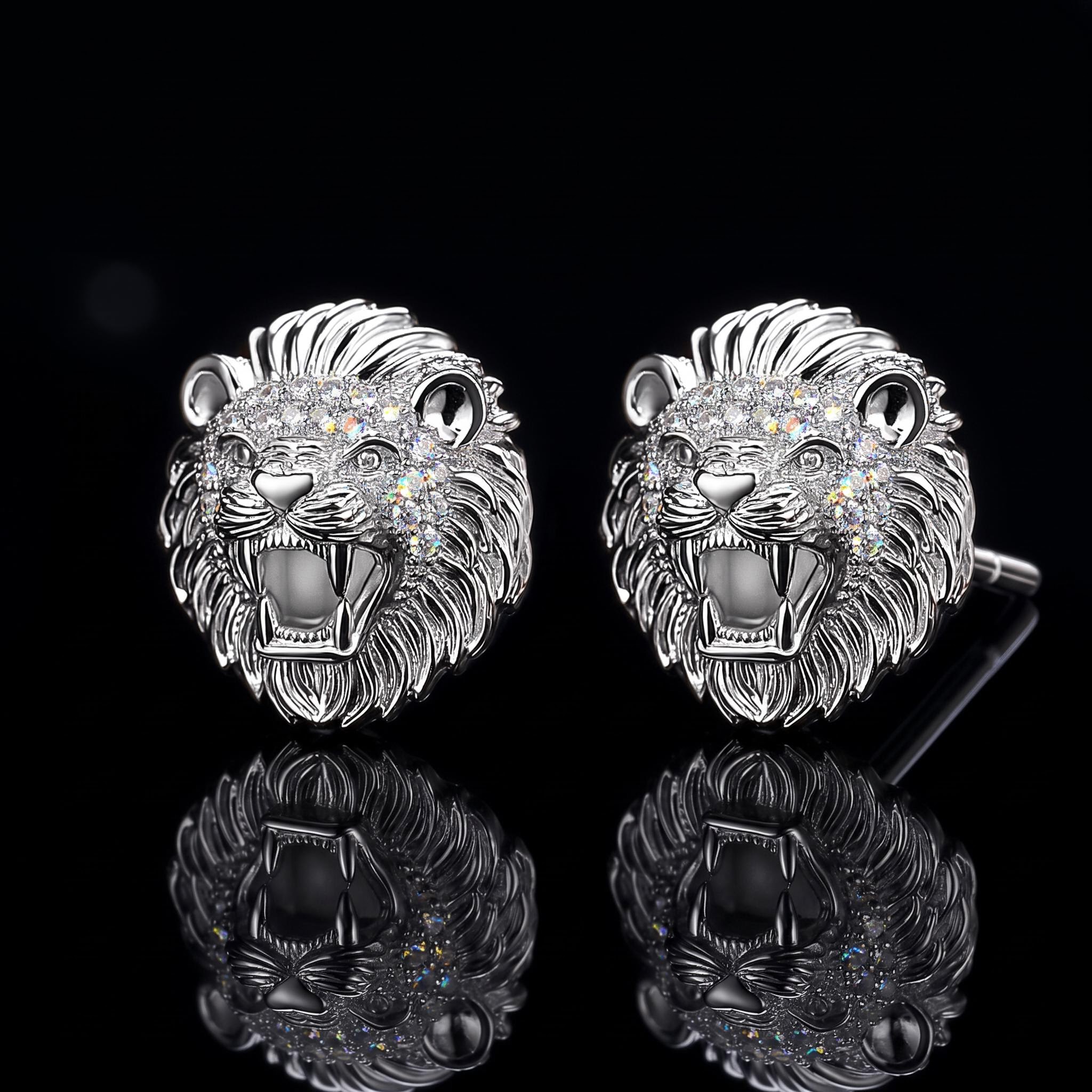 Lion Head Stud Earrings Lion Head Stud Earrings
