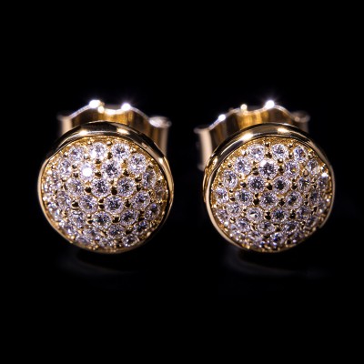 Micro Paved Round Stud Earrings