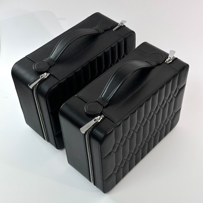 Multi-function Dark Blue&Black  PU Jewelry Box