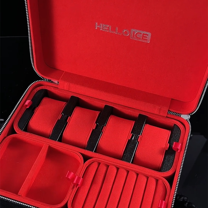 Multi-function Red&Black PU Jewelry Box