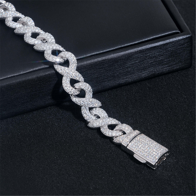 10mm 925S & VVS Moissanite Infinity Bracelet