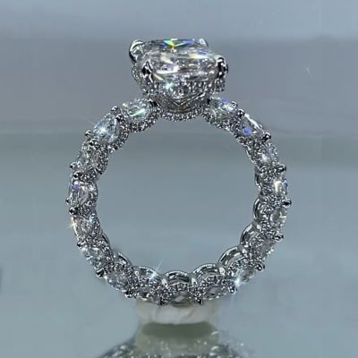 14.22 CT Luxury Radiant Cut Pave Halo Engagement Ring