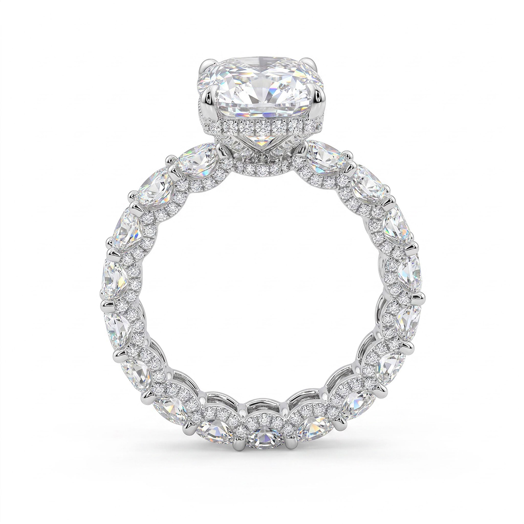 925 Silver & VVS1 Moissanite 14.22 CT Luxury Radiant Cut Pave Halo Engagement Ring 925 Silver & VVS1 Moissanite 14.22 CT Luxury Radiant Cut Pave Halo Engagement Ring