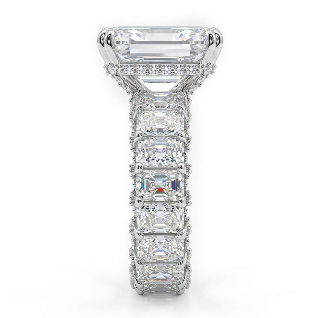 925 Silver & VVS1 Moissanite 14.22 CT Luxury Radiant Cut Pave Halo Engagement Ring 925 Silver & VVS1 Moissanite 14.22 CT Luxury Radiant Cut Pave Halo Engagement Ring